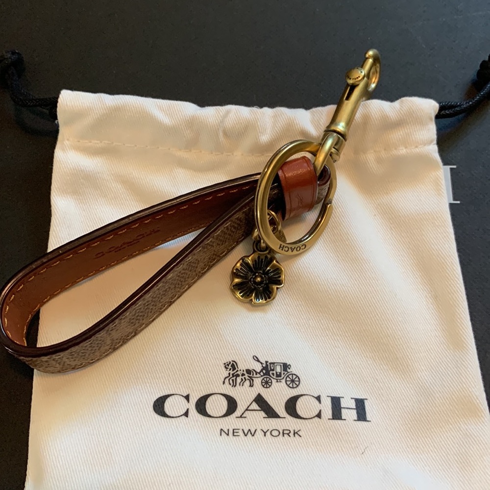 Coach Brown and Gold Keychain